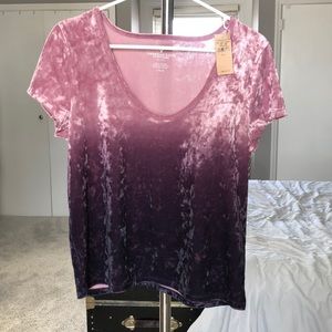 NWT American Eagle Ombre Crushed Velvet T-Shirt